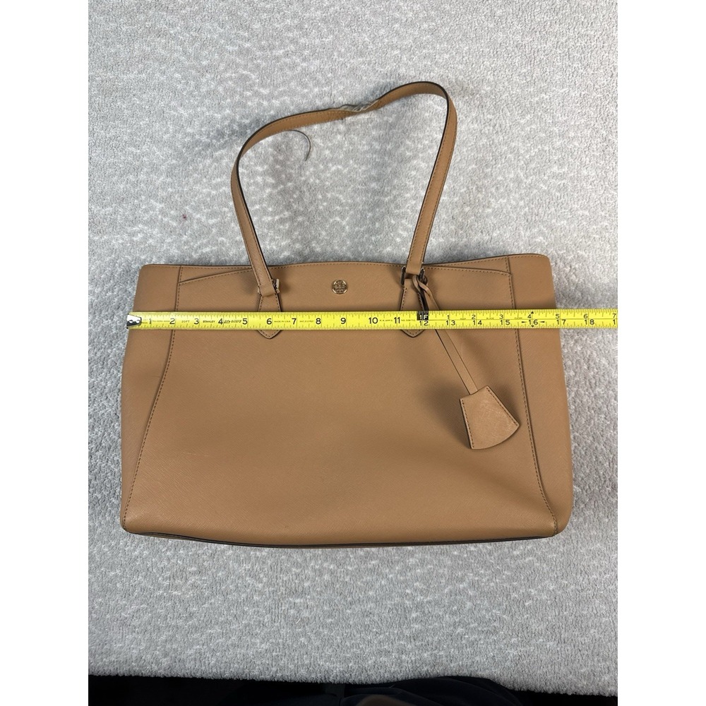 Tory Burch Womens Large Robinson Tan Leather Tote in Cardamom‎ - Picture 8 of 9